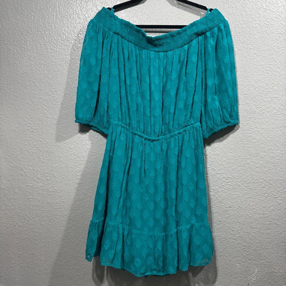 Lilly Pulitzer Rochelle Off-The-Shoulder Romper 3/4 Sleeves Green Size Medium - Picture 7 of 15